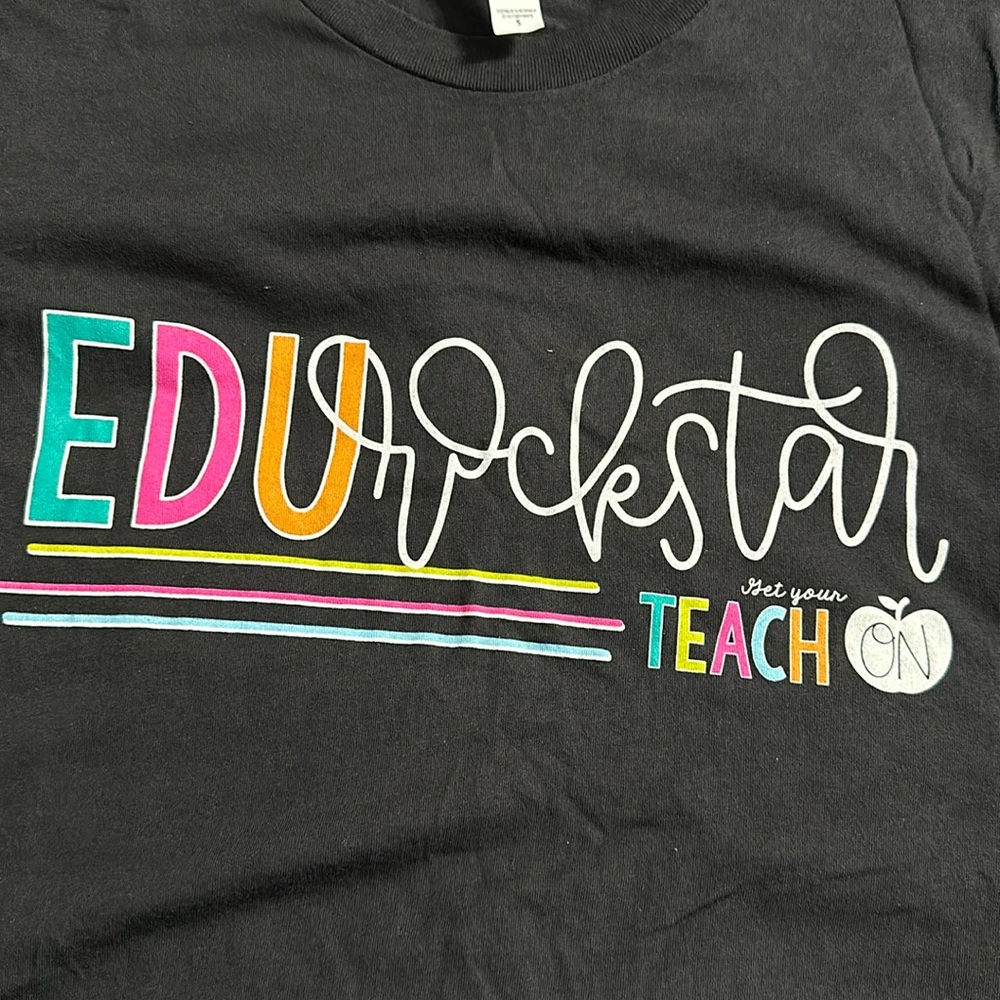Get Your Teach On EduRockstar Tee size small
